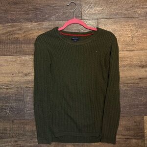 Tommy Hilfiger Green Crewneck Sweater Fine Knit
